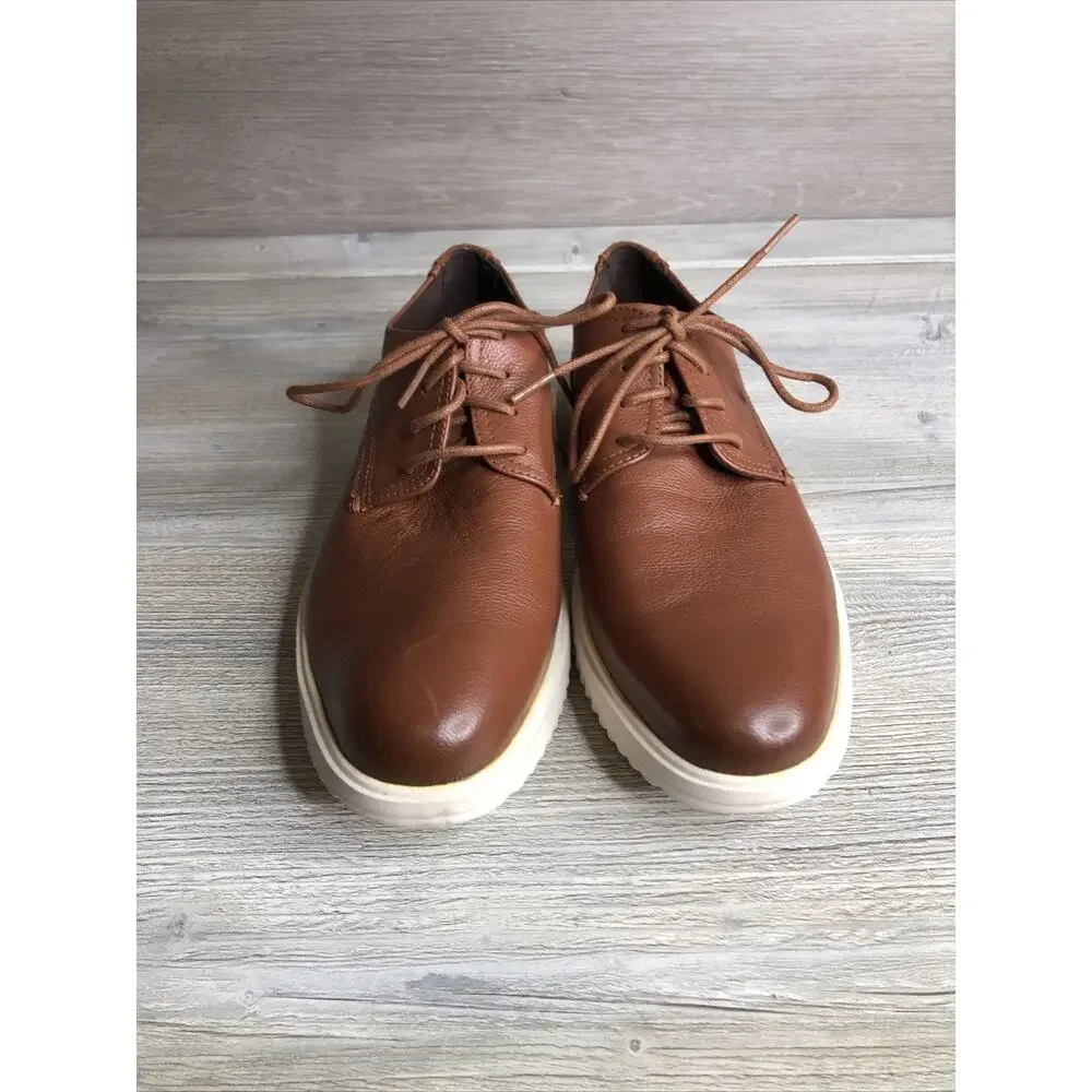 Cole Haan Grand+ Plain Toe Oxford Mens Sz 8.5W British Tan Leather Shoes C36935